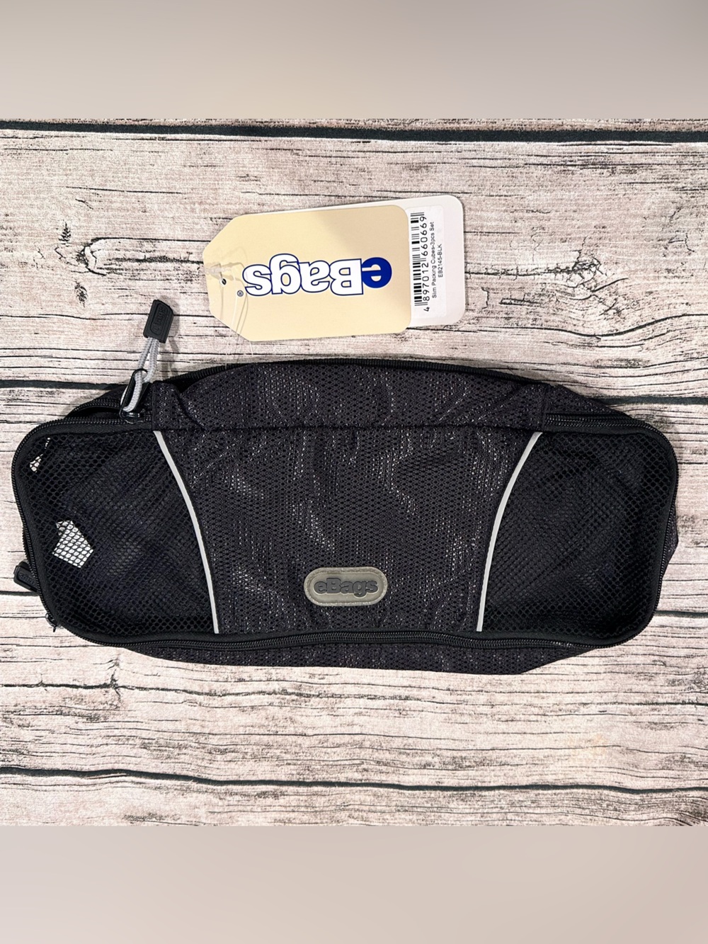 eBags Slim Black Mesh Packing Cube NWT